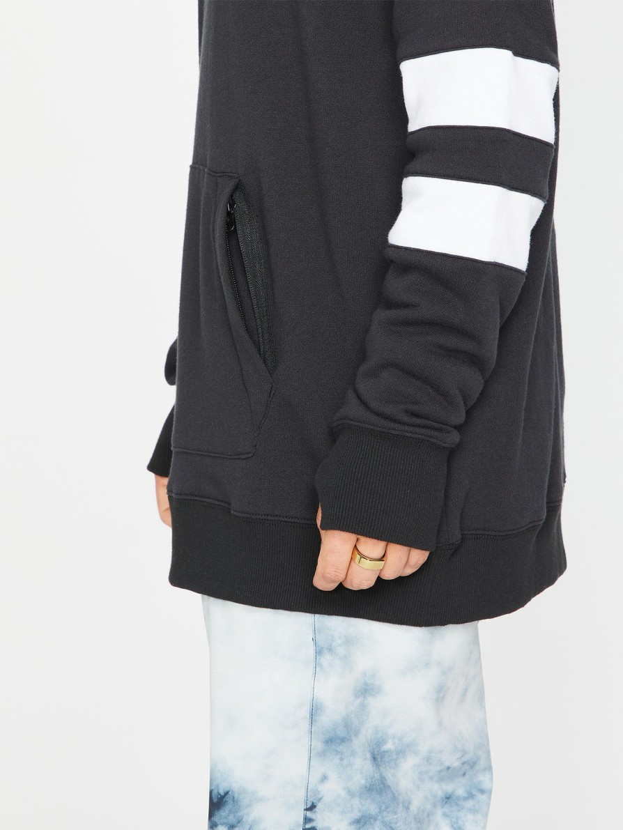 Core Snow * | Volcom Cheaper Womens Banded Hoodie Black