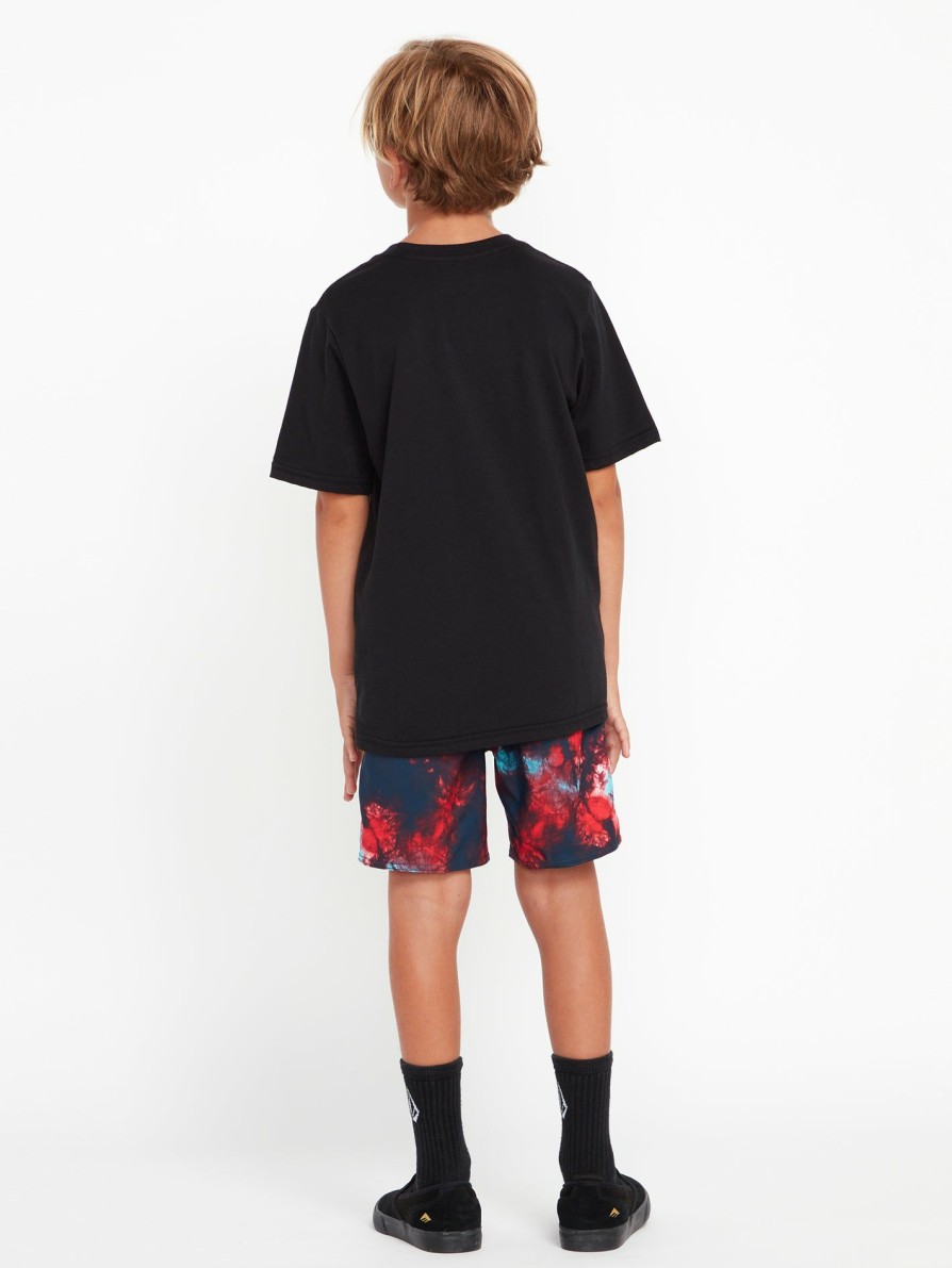 Kids * | Volcom Top Sell Little Boys Wave Wild Short Sleeve Tee Shirt Black