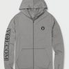 Mens Clothing * | Volcom Tendy Style Rally Hooded Long Sleeve Rashguard Heather Grey