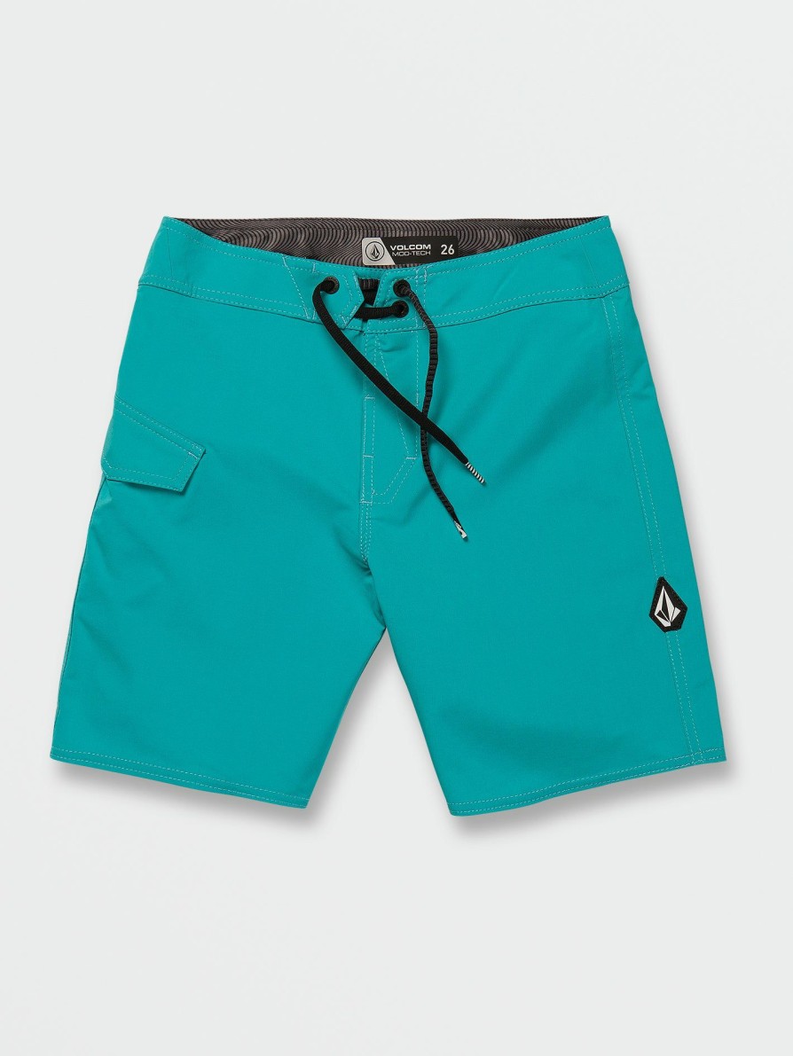 Kids * | Volcom Tendy Style Big Boys Lido Solid Mod-Tech Trunks Electric Blue