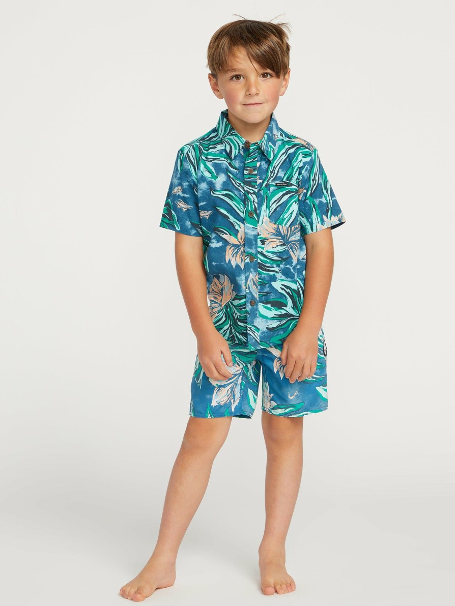 Core Surf * | Volcom New Little Boys Polydactal Mod Trunks Aged Indigo