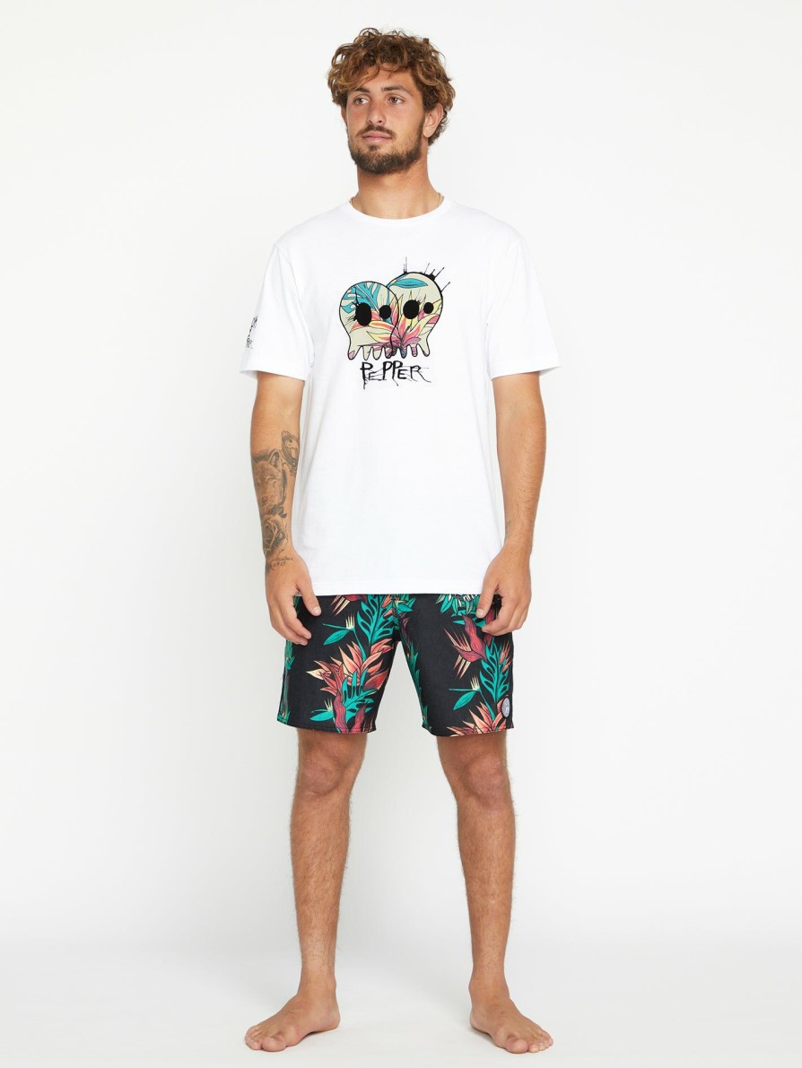 Mens Clothing * | Discount Online Volcom Entertainment Skullconuts Short Sleeve Tee Shirt White