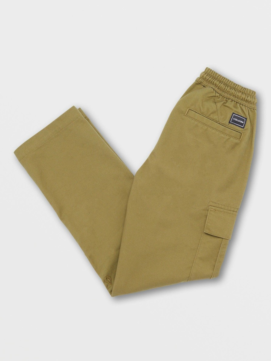 Kids * | Volcom Discount Online Big Boys March Cargo Elastic Waist Pants Old Mill