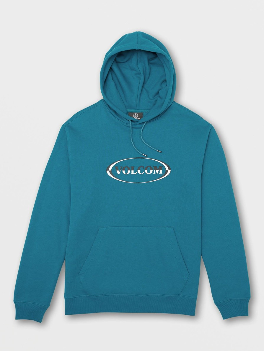 Mens Clothing * | Volcom Best Price Strike Hood Pullover Sweatshirt Ocean Teal