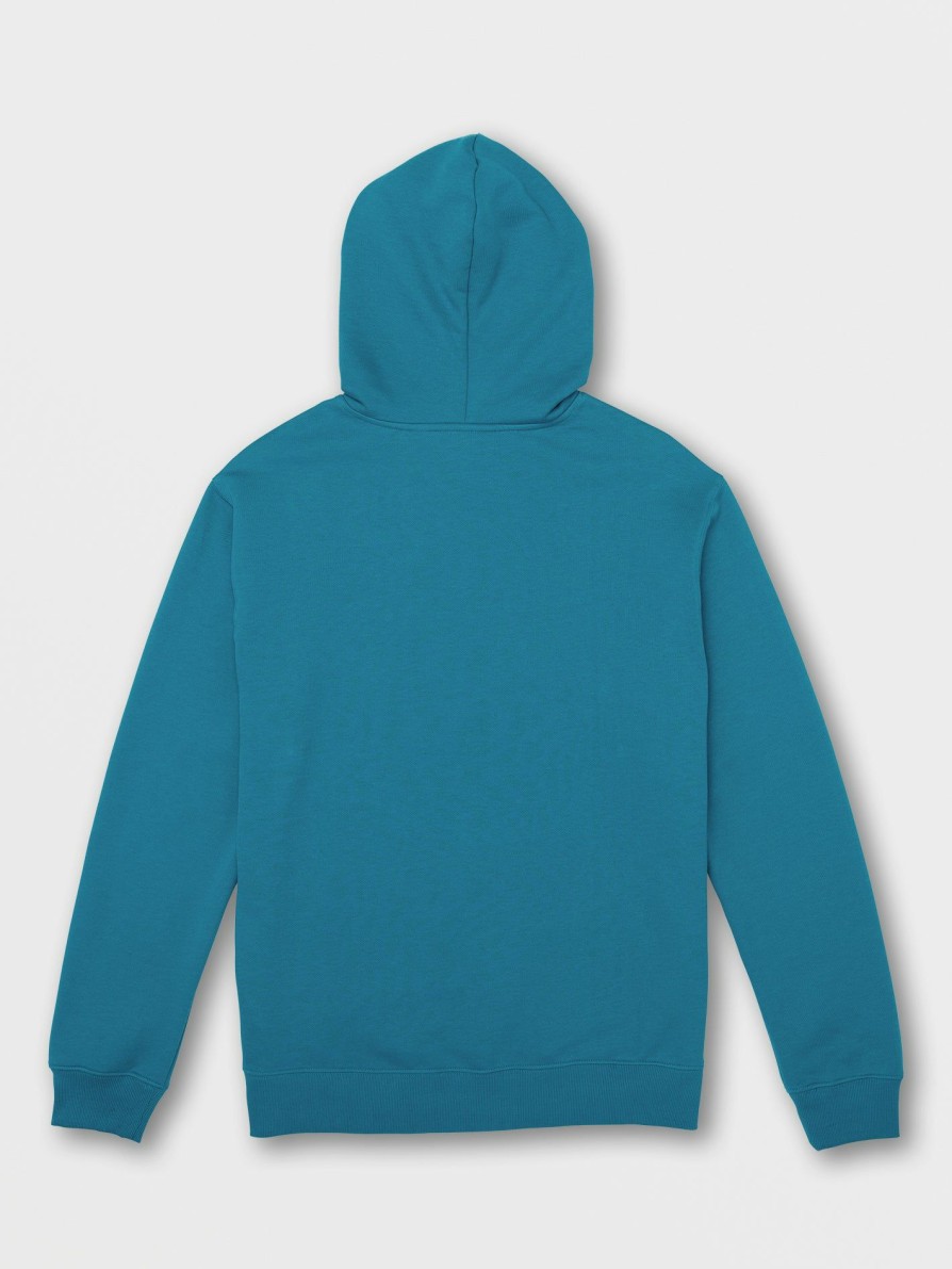 Mens Clothing * | Volcom Best Price Strike Hood Pullover Sweatshirt Ocean Teal