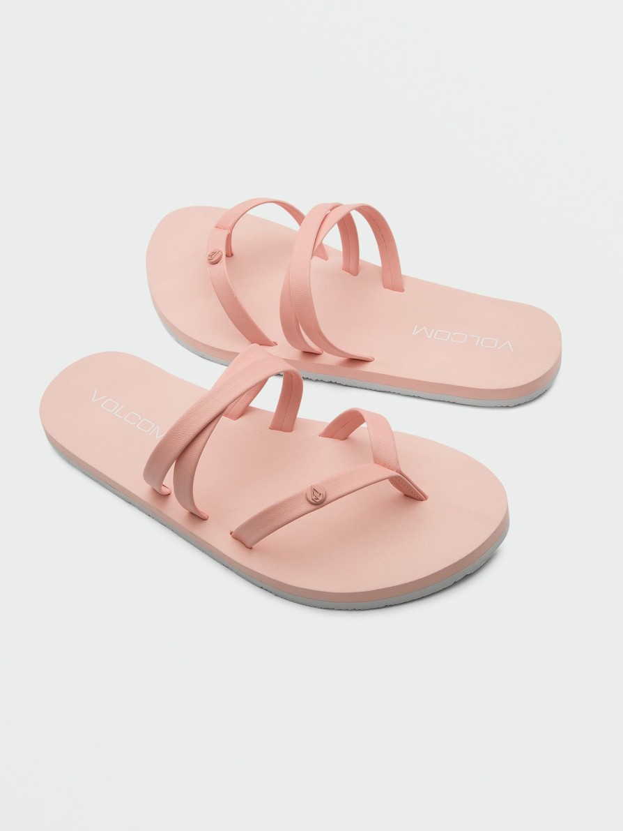 Kids * | Volcom Discount Store Girls Easy Breezy Big Youth Sandals Melon