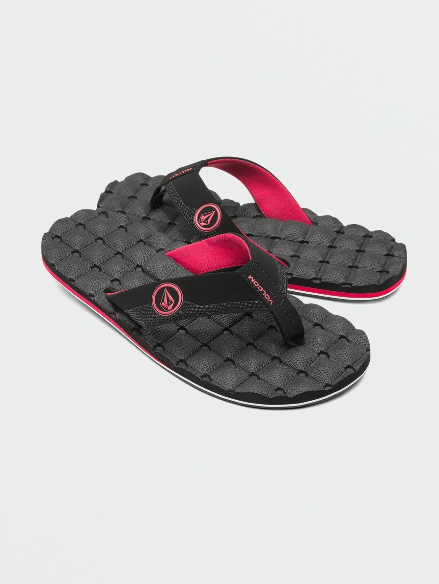 Mens Accessories * | Volcom Reliable Quality Recliner Sandals Ribbon Red