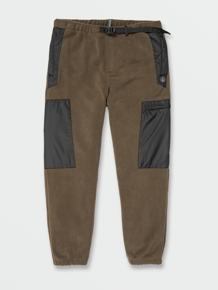 Mens Accessories * | Volcom Tendy Style Yzzolater Fleece Pants Dark Olive