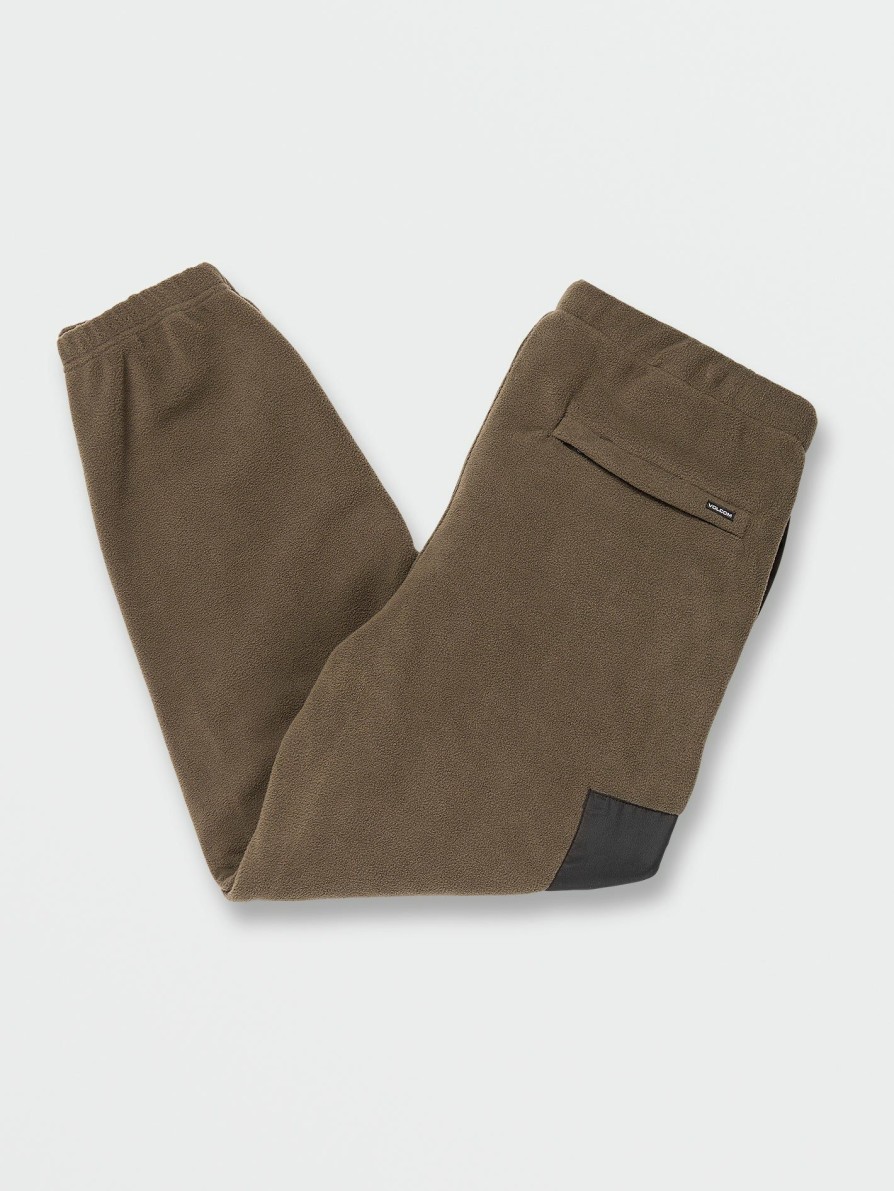 Mens Accessories * | Volcom Tendy Style Yzzolater Fleece Pants Dark Olive