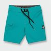 Kids * | Volcom Unique Little Boys Lido Solid Mod-Tech Trunks Electric Blue