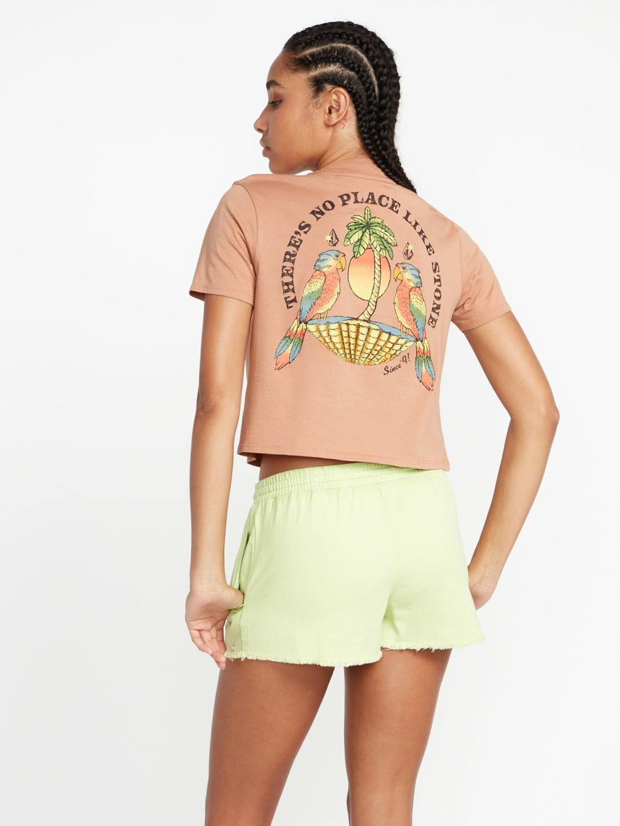 Womens Clothing * | Volcom Best Price Pocket Dial Short Sleeve Tee Shirt Clay