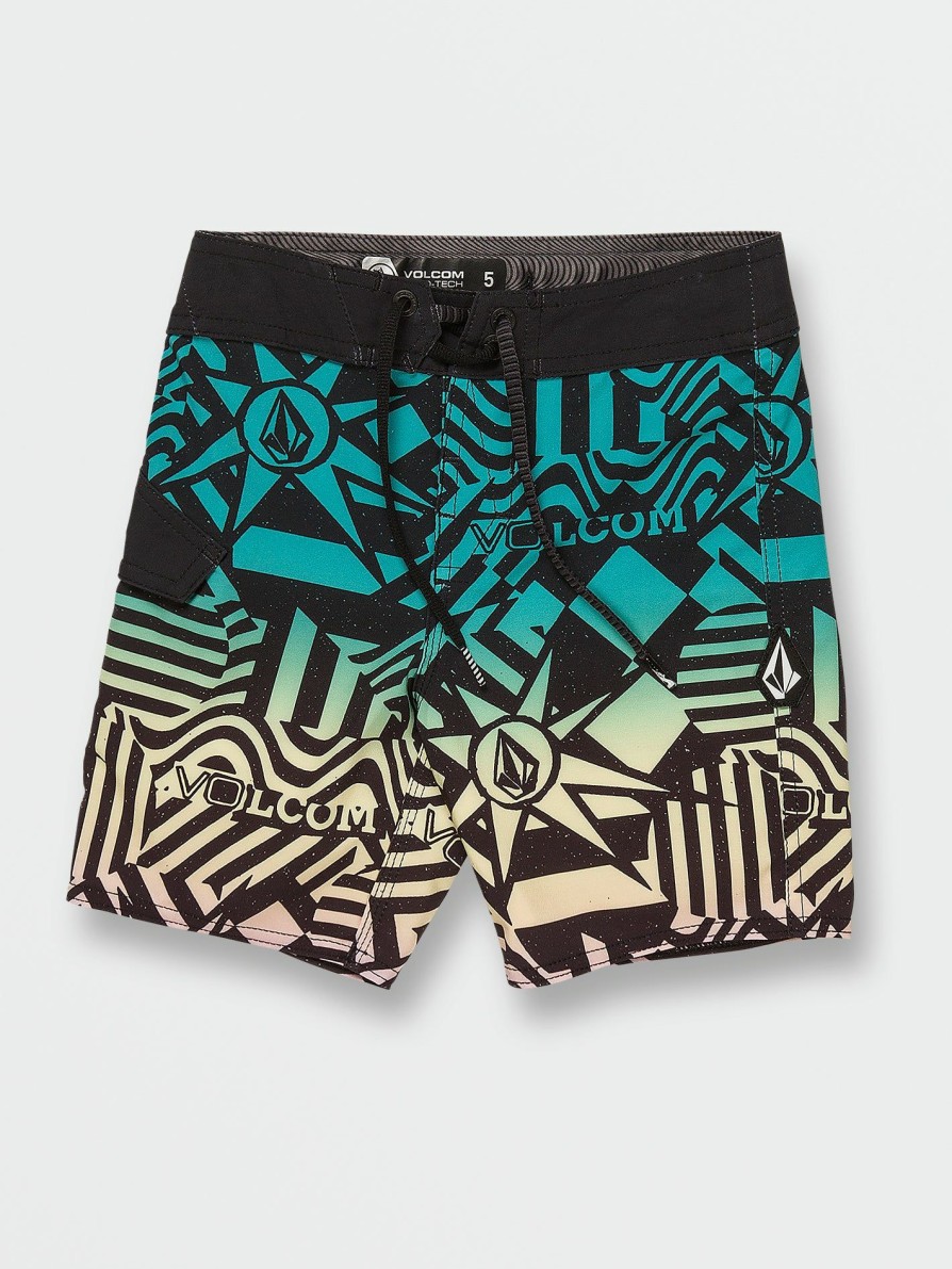 Core Surf * | Volcom Limited Edition Little Boys Ringer Mod-Tech Trunks Black