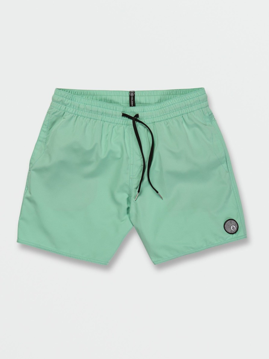 Mens Clothing * | Volcom Quality Guarantee Lido Solid Elastic Waist Trunks Ice