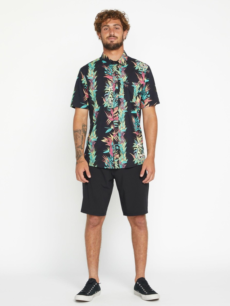 Mens Clothing * | Cheaper Volcom Entertainment Pepper Short Sleeve Shirt Black