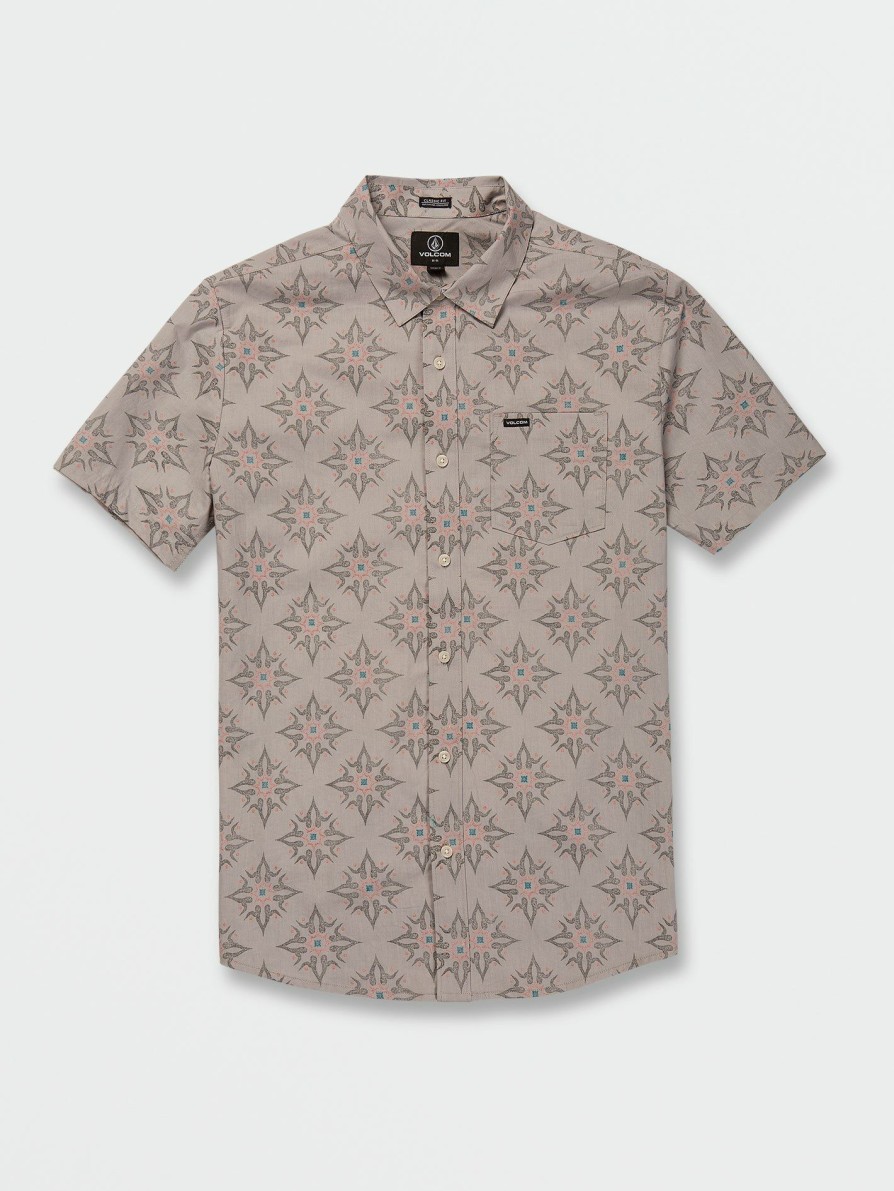 Mens Clothing * | Volcom Limited Edition Throwing Star Short Sleeve Shirt Tower Grey