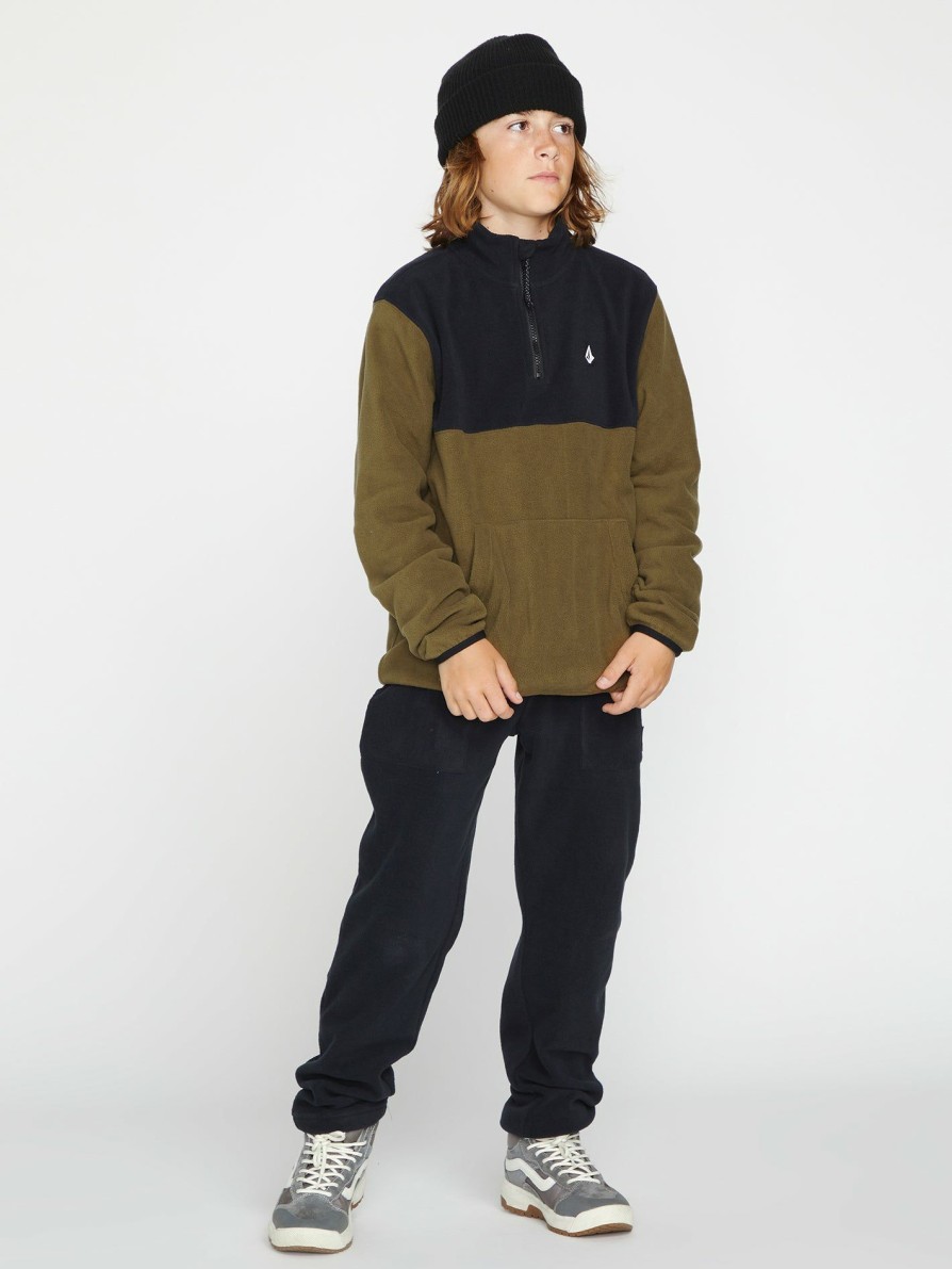 Core Snow * | Volcom Tendy Style Kids Polar Fleece Pullover Dark Teak