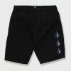 Kids * | Volcom Best-Selling Big Boys Iconic Stone Fleece Shorts New Black