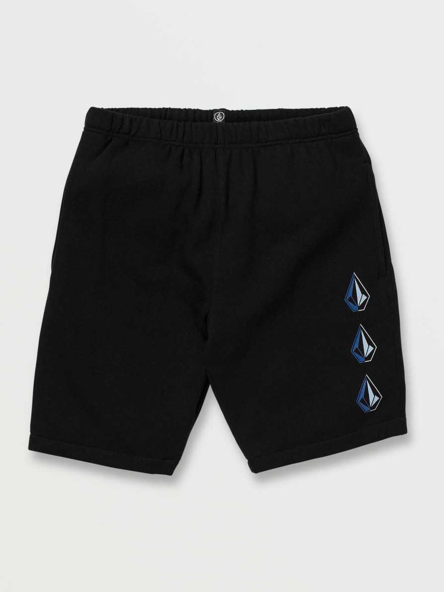 Kids * | Volcom Best-Selling Big Boys Iconic Stone Fleece Shorts New Black