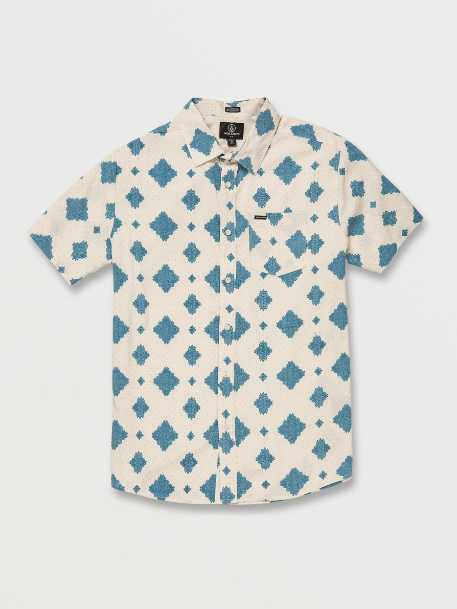 Mens Accessories * | Volcom Reliable Quality Grit Mandala Short Sleeve Shirt Whitecap Grey