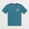 Kids * | Volcom Tendy Style Little Boys Initial Short Sleeve Tee Carribean Heather Caribbean Heather