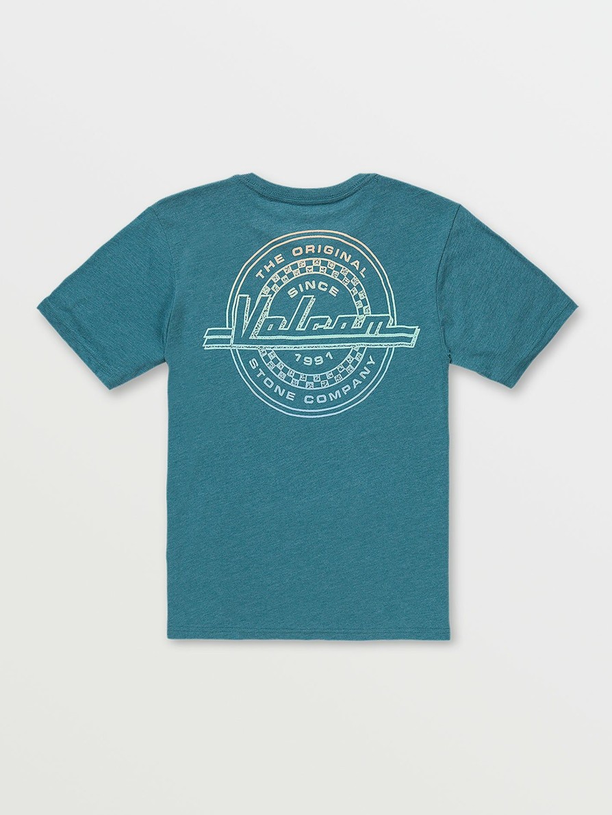 Kids * | Volcom Tendy Style Little Boys Initial Short Sleeve Tee Carribean Heather Caribbean Heather