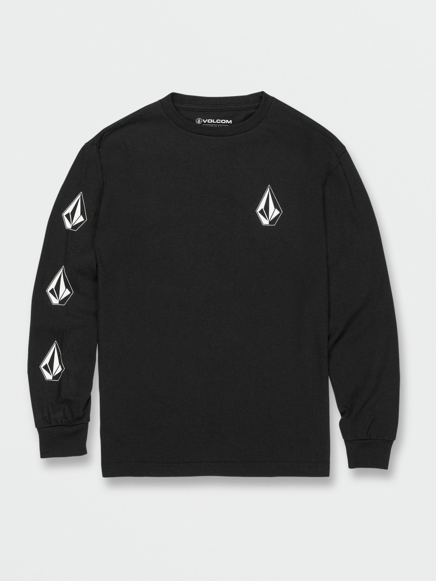 Core Skate * | Volcom Unique Big Boys Iconic Stone Long Sleeve Tee Shirt Black