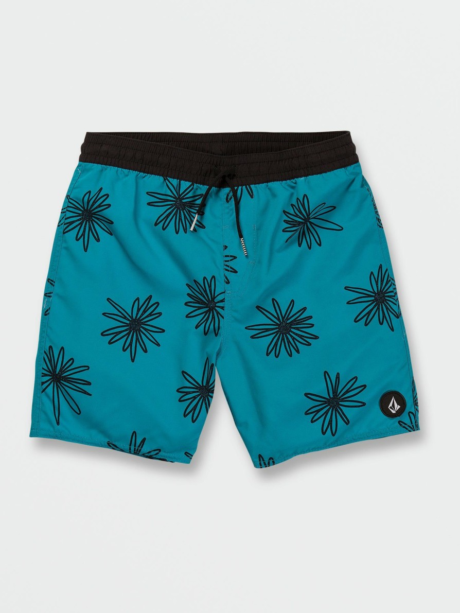 Kids * | Volcom Excellent Quality Big Boys Polly Pack Elastic Waist Trunks Electric Blue