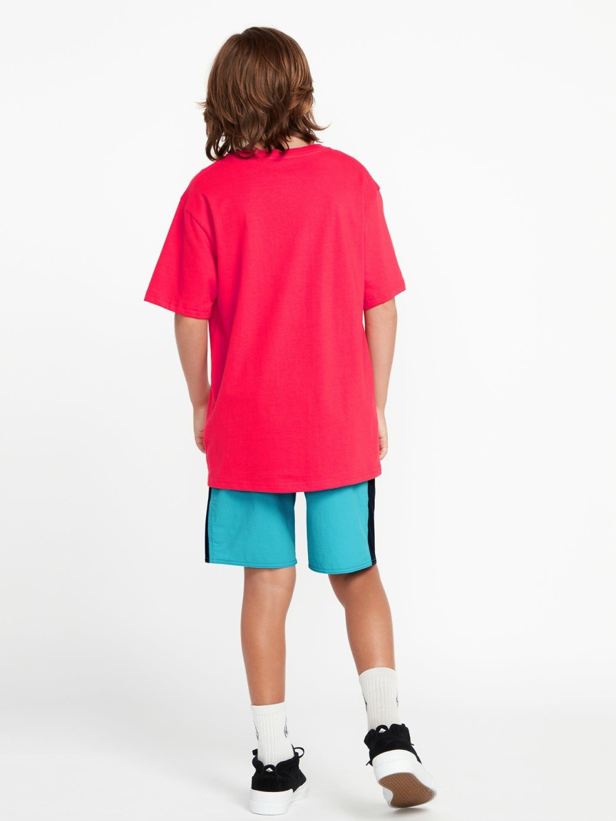 Kids * | Volcom Top Sell Big Boys Introspex Short Sleeve Tee Shirt Ribbon Red