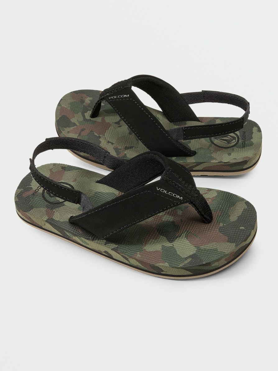 Kids * | Volcom Latest Little Boys Victor Sandals Dark Camo