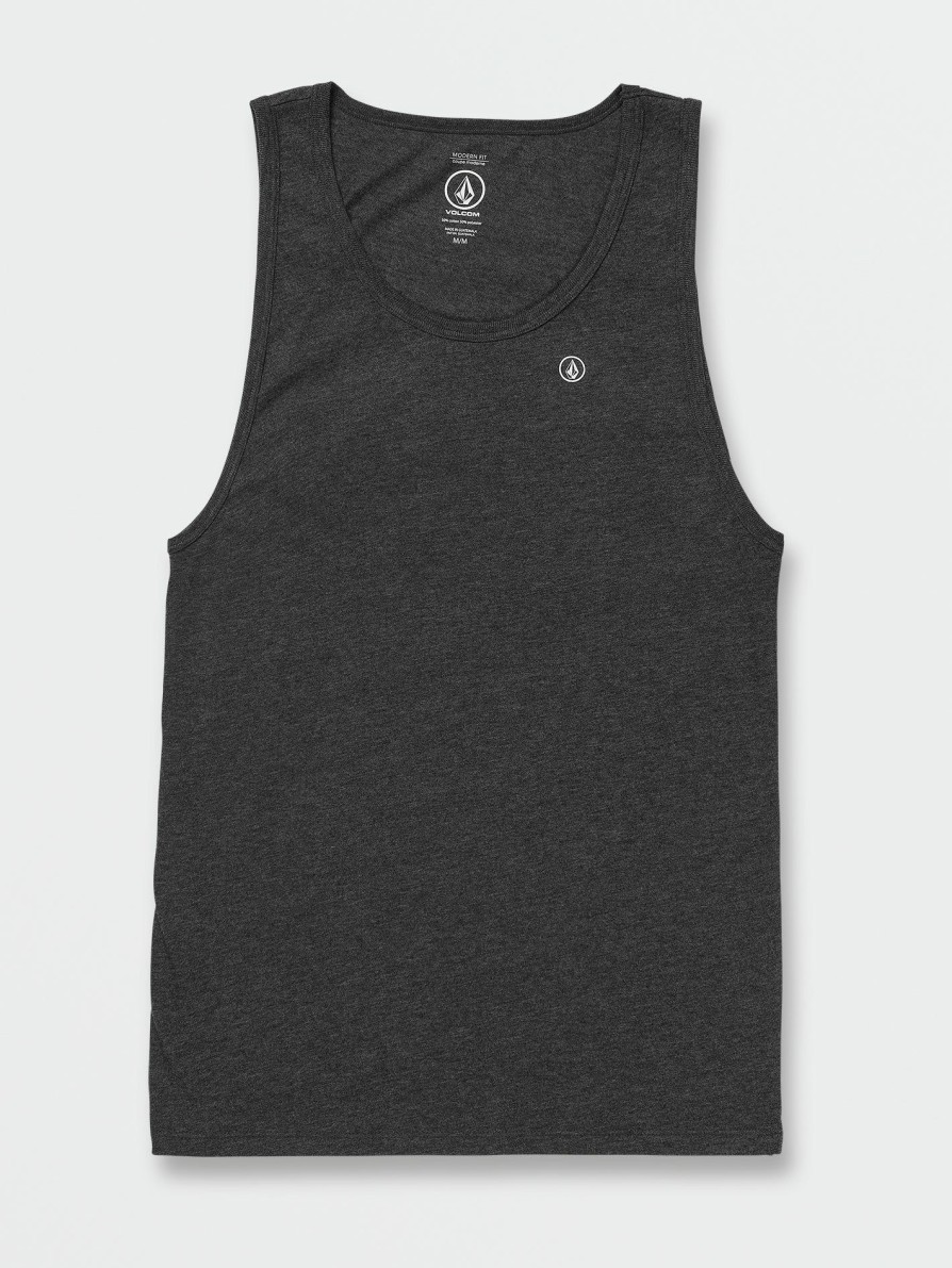 Mens Clothing * | Volcom Discount Store Solid Heather Tank Dark Black Heather