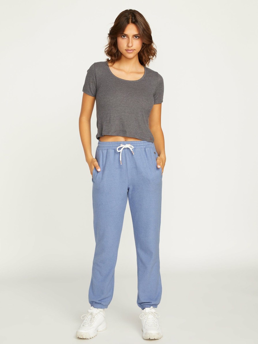 Womens Accessories * | Volcom New Lived In Lounge Fleece Pants Washed Blue