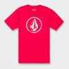 Mens Accessories * | Volcom Top Sell Circle Stone Short Sleeve Tee Shirt Ribbon Red