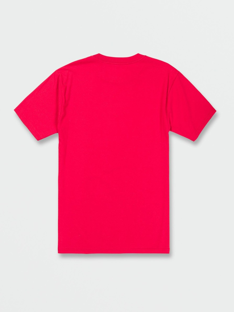 Mens Accessories * | Volcom Top Sell Circle Stone Short Sleeve Tee Shirt Ribbon Red