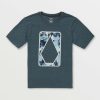 Kids * | Volcom Cheaper Little Boys Elevator Short Sleeve Tee Jade Black Heather