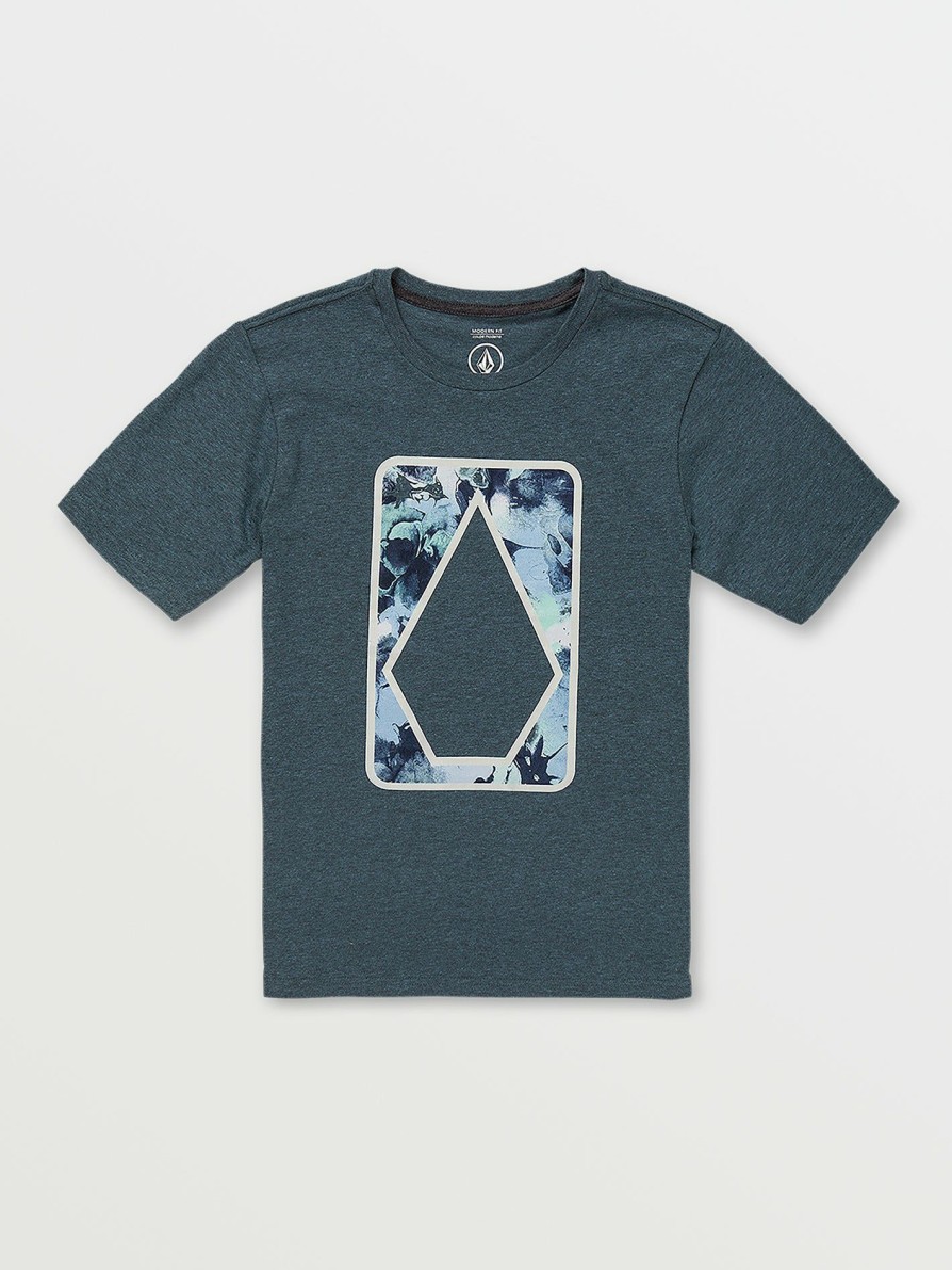 Kids * | Volcom Cheaper Little Boys Elevator Short Sleeve Tee Jade Black Heather