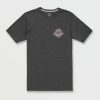 Mens Accessories * | Volcom Wholesale Initial Short Sleeve Tee Dark Black Heather