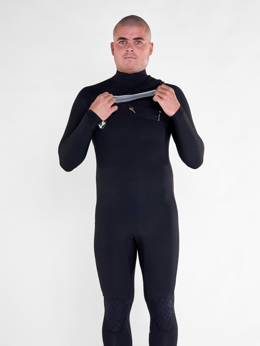 Mens Accessories * | Volcom Best Price Modulator 3/2Mm Chest Zip Wetsuit (2022) Black