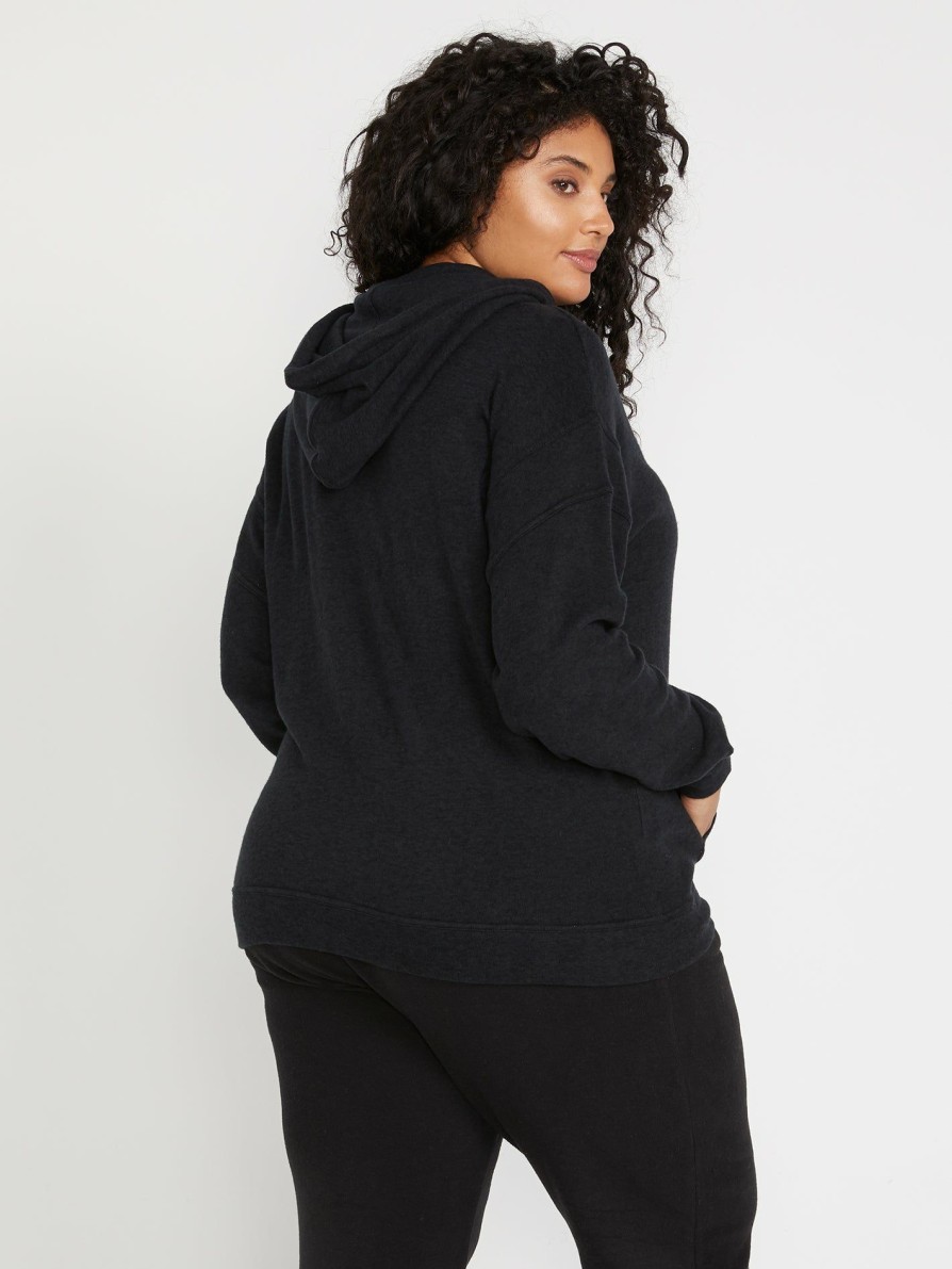 Womens Clothing * | Volcom Gift Selection Lived In Lounge Zip Fleece Plus Size Black