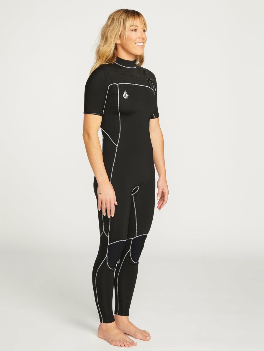 Core Surf * | Volcom Discount Store Womens Modulator 2Mm Short Arm Wetsuit Black