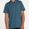 Mens Accessories * | Volcom Tendy Style Hazard Pro Polo Short Sleeve Shirt Cruzer Blue