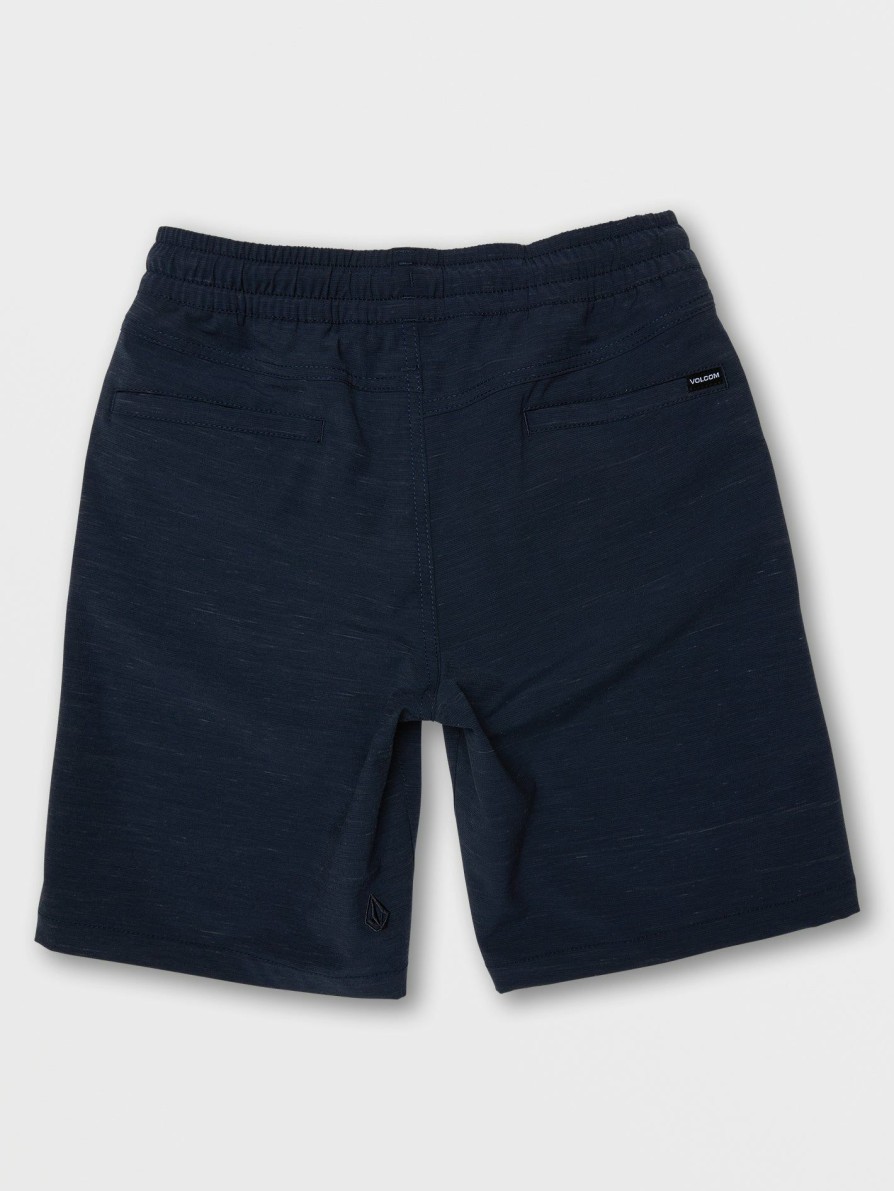 Core Skate * | Volcom Reliable Quality Big Boys Understoned Elast Waist Hybrid Shorts Navy