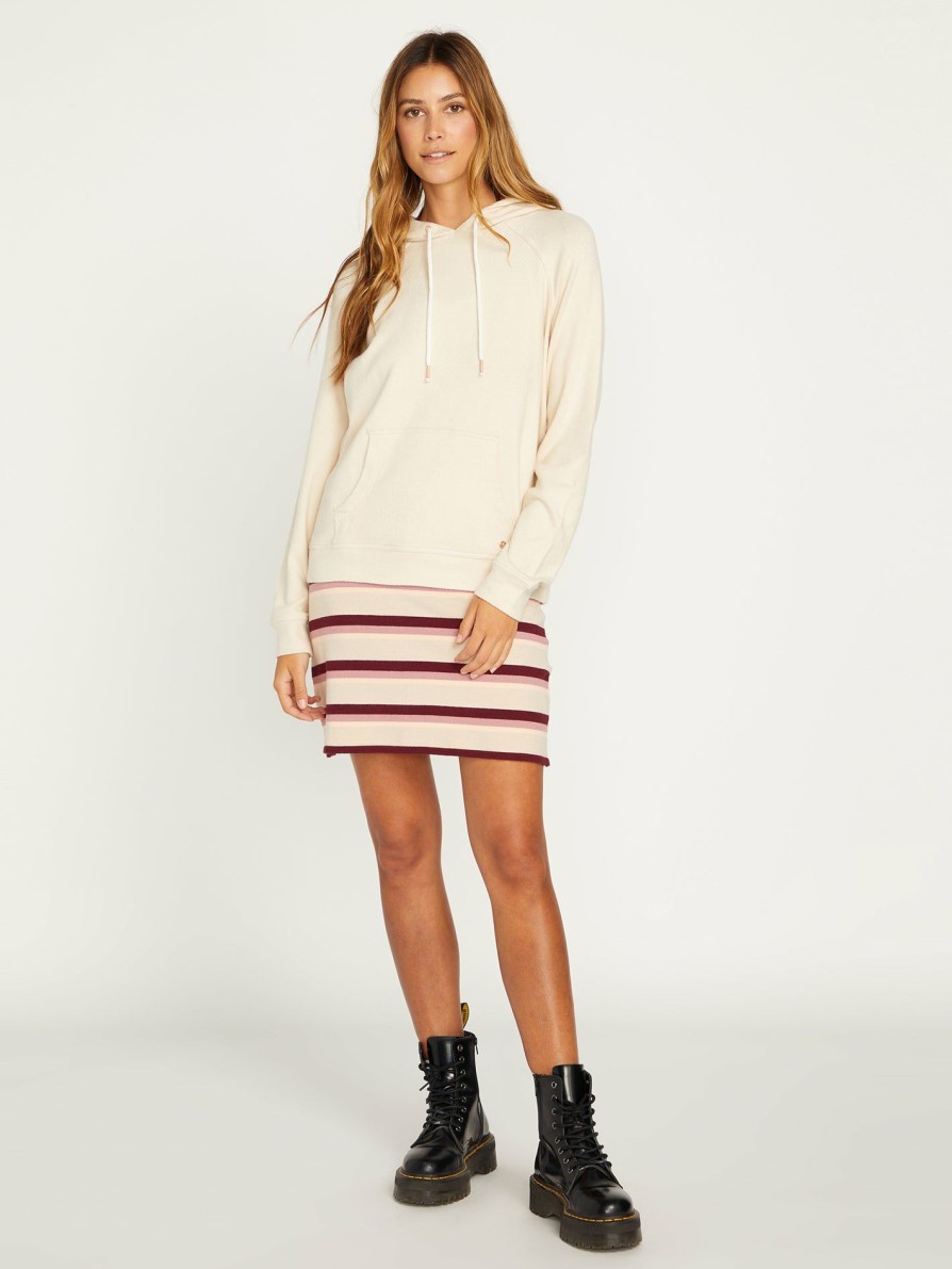 Womens Accessories * | Volcom Unique Lived In Lounge Hoodie Cream