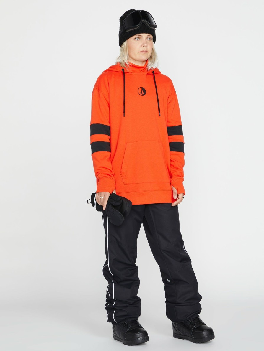 Core Snow * | Volcom Limited Edition Womens Banded Hoodie Orange Shock