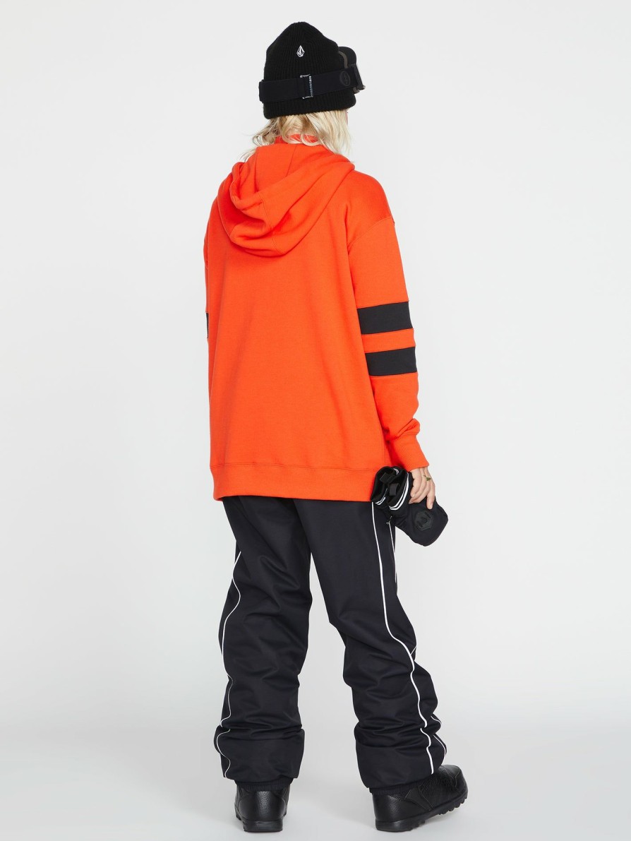 Core Snow * | Volcom Limited Edition Womens Banded Hoodie Orange Shock