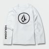 Core Surf * | Volcom Tendy Style Little Boys Lido Solid Long Sleeve Upf 50 Rashguard White