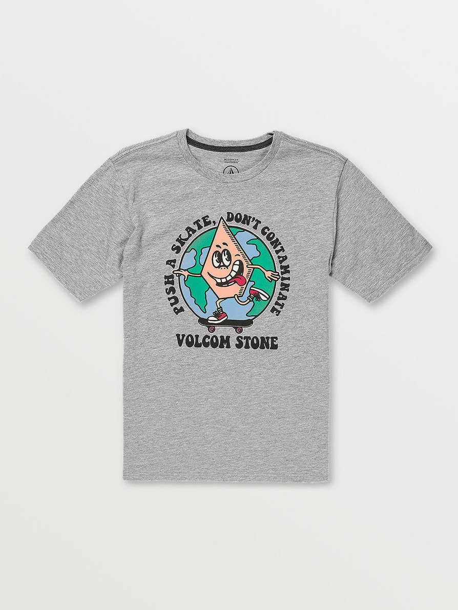 Kids * | Volcom Quality Guarantee Little Boys Dontcontaminate Short Sleeve Tee Ash Heather