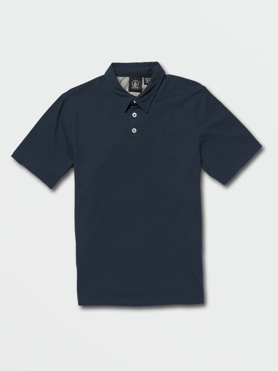 Kids * | Volcom Latest Big Boys Wowzer Polo Short Sleeve Shirt Navy