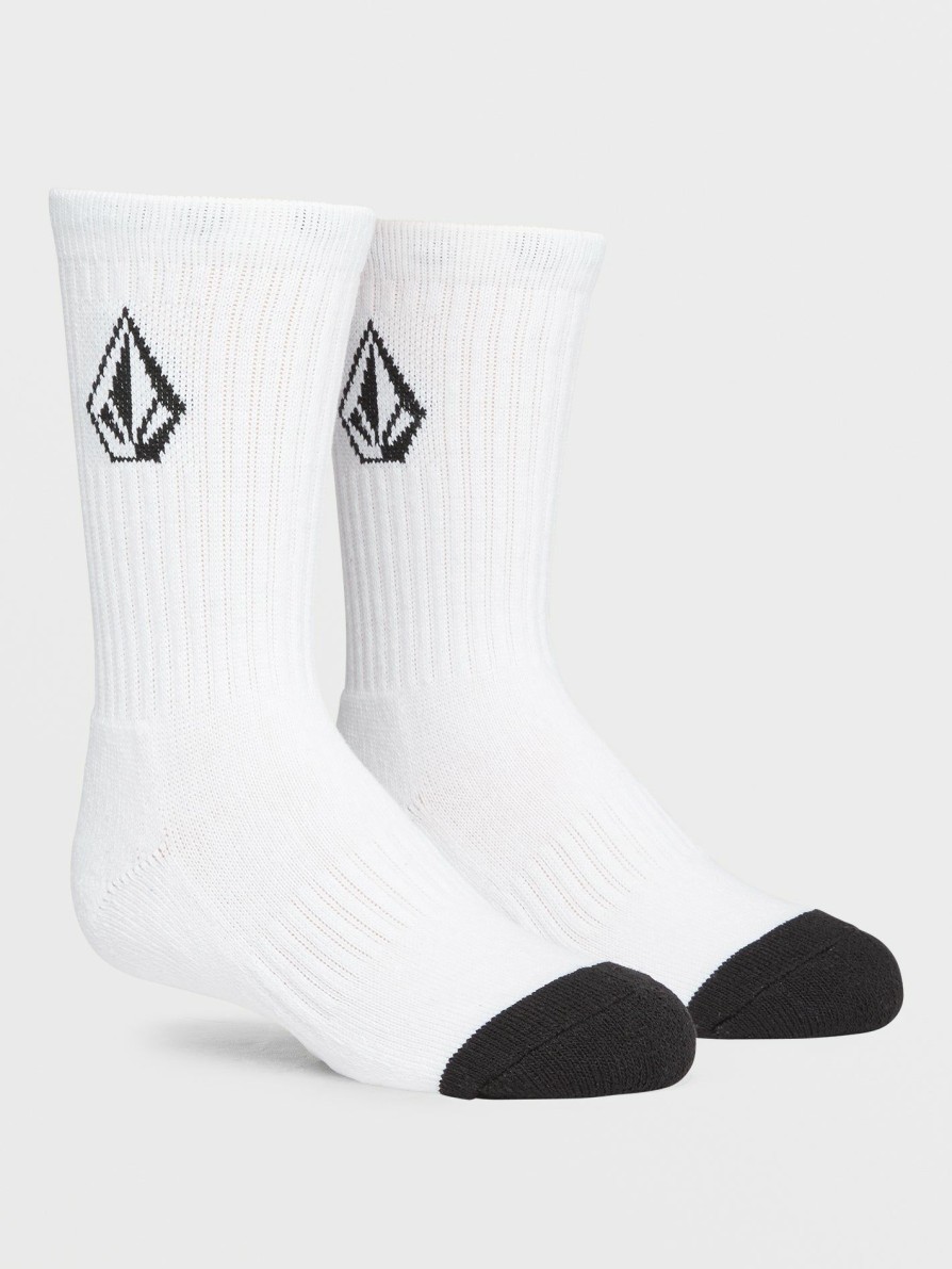 Core Skate * | Volcom Limited Edition Boys Full Stone 3 Pack Socks White