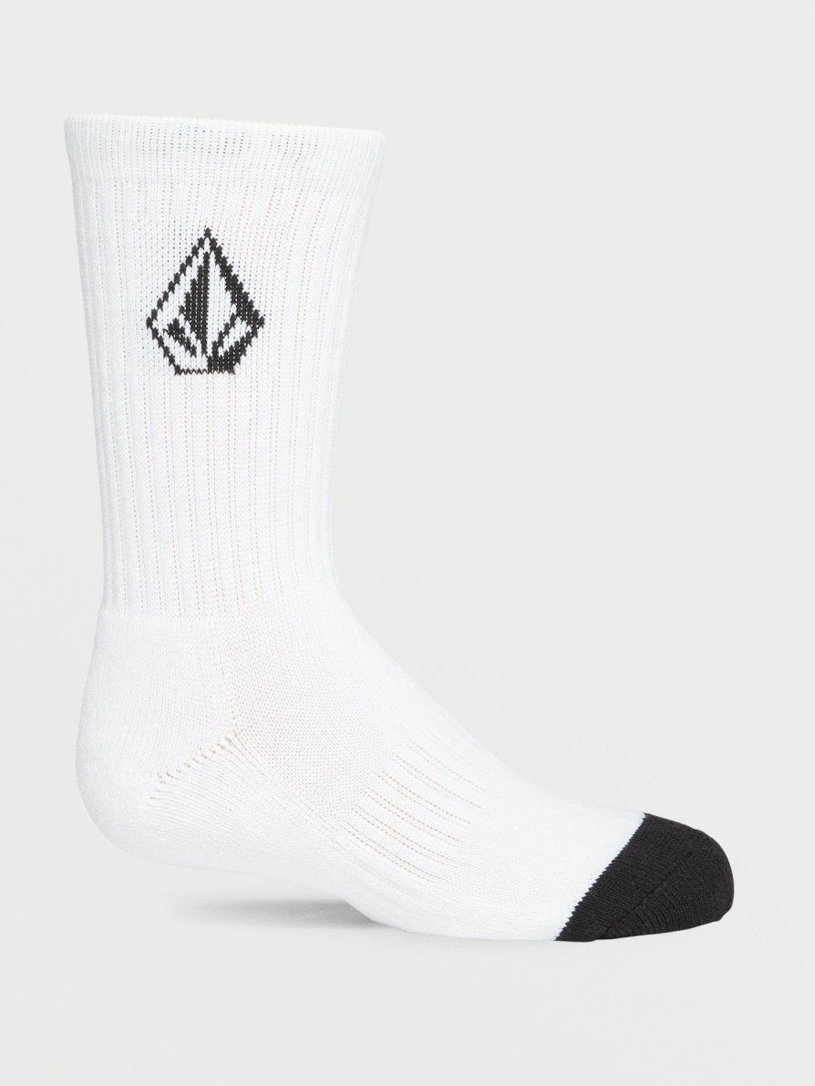 Core Skate * | Volcom Limited Edition Boys Full Stone 3 Pack Socks White