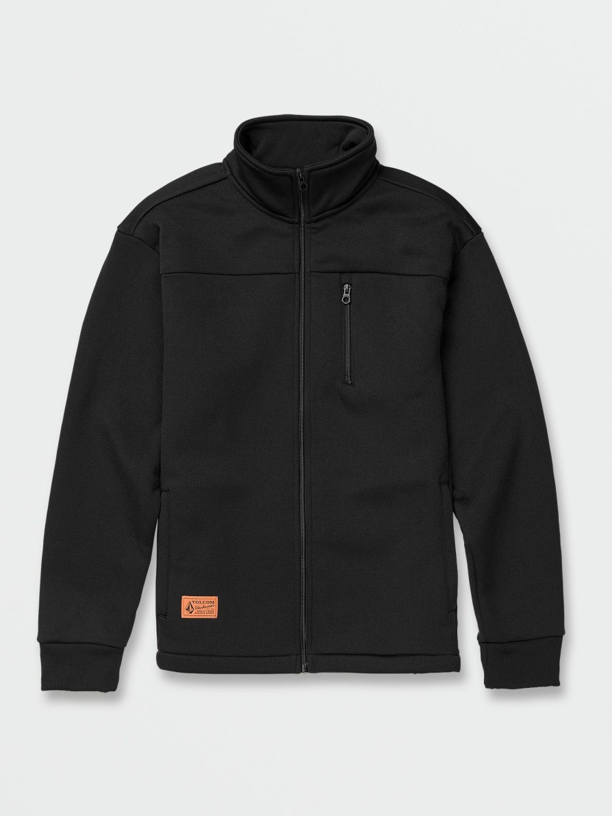 Mens Clothing * | Best-Selling Volcom Workwear Bonded Fleece Jacket Black